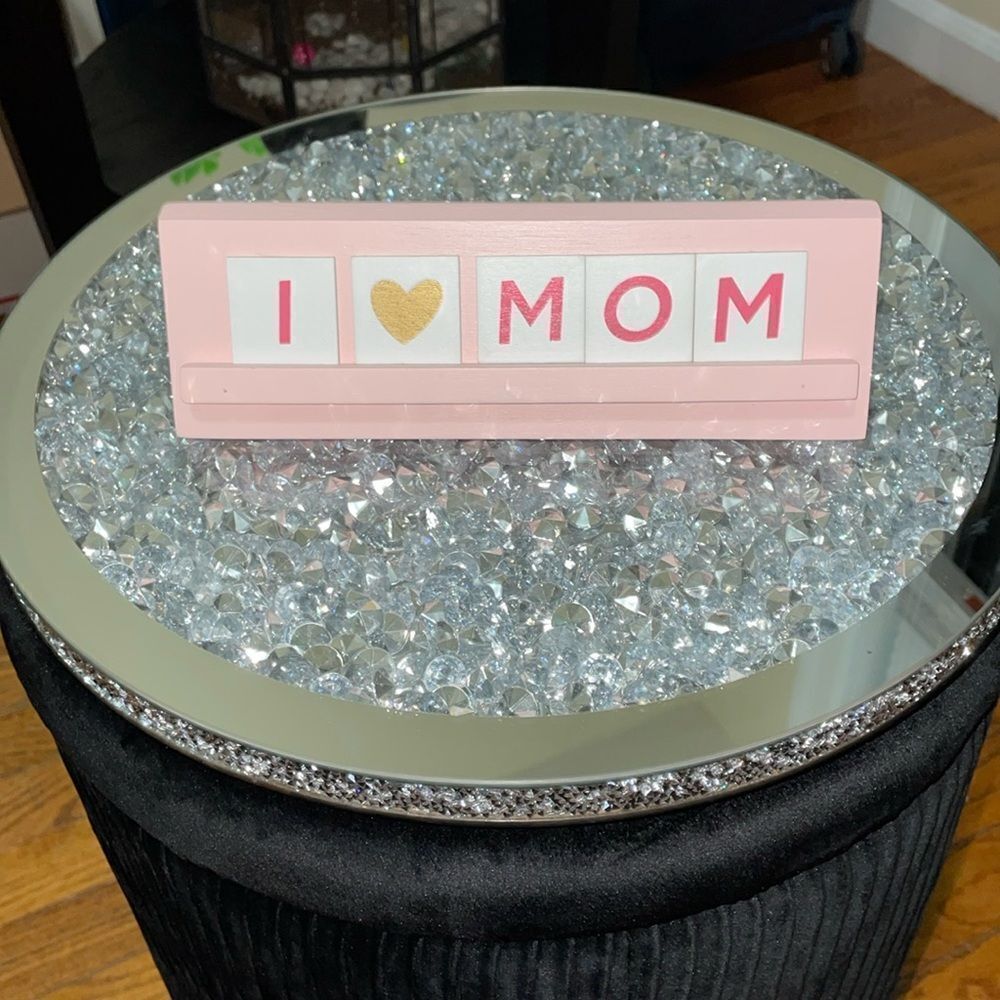 Eccolo I love mom scrabble game themed wooden desk art decor Mother’s Day gift